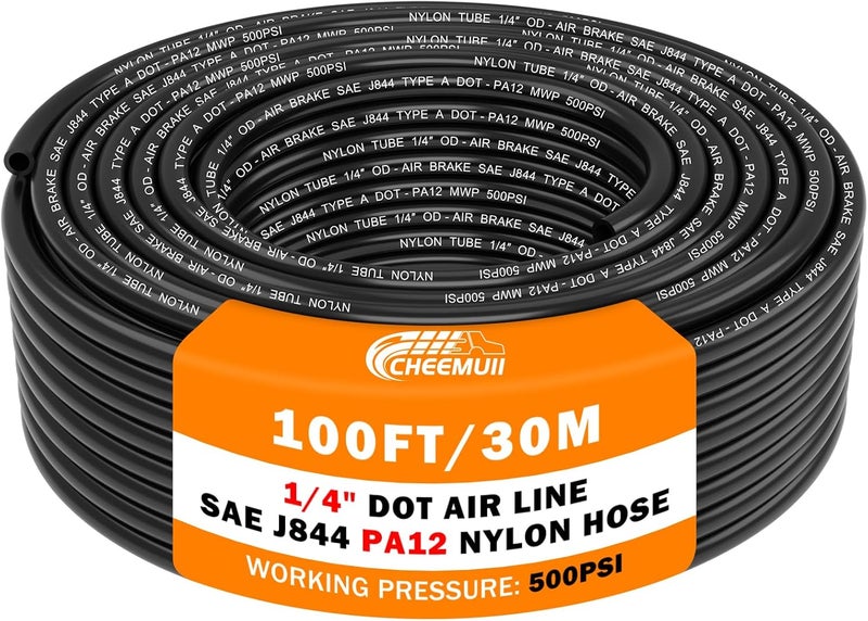 CheeMuii 100 FT 1/4 DOT Air Line PA12 Nylon Hose for Air Brake Systems - Image 1