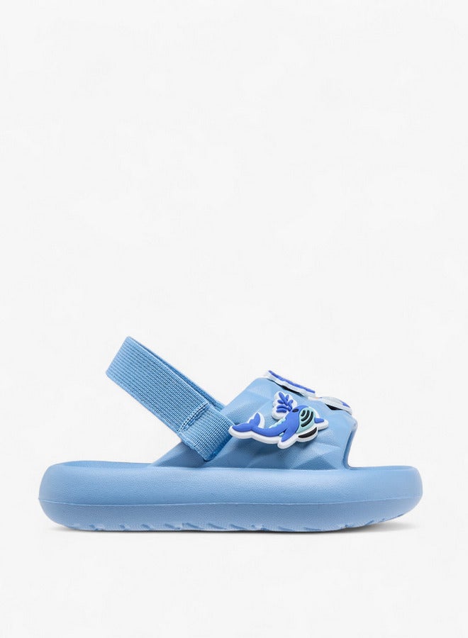 Aqua Boys Sea Applique Slides with Elasticated Strap  - Image 2