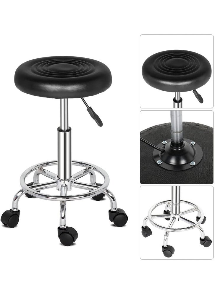Adjustable Height Rolling Stool – Swivel Chair with Durable Nylon Wheels for Office, Doctor, Cafeteria, and Home - Image 2