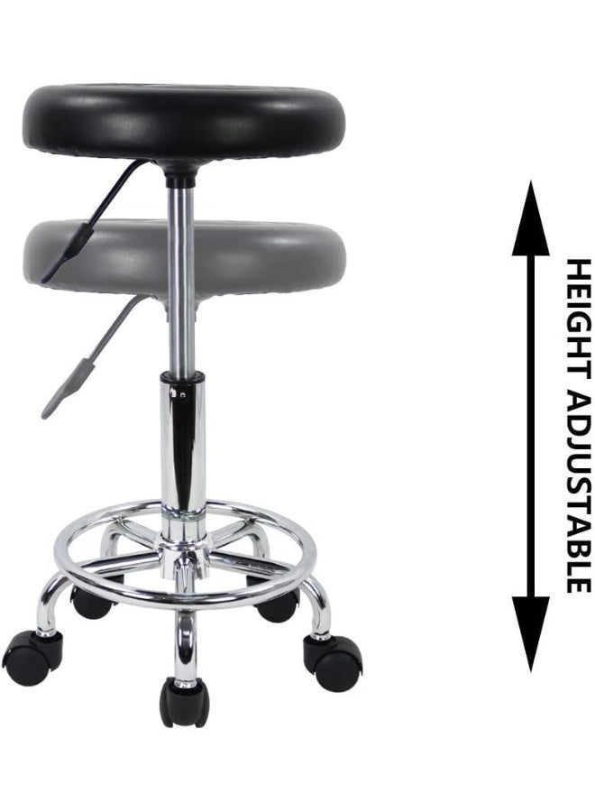 Adjustable Height Rolling Stool – Swivel Chair with Durable Nylon Wheels for Office, Doctor, Cafeteria, and Home - Image 3