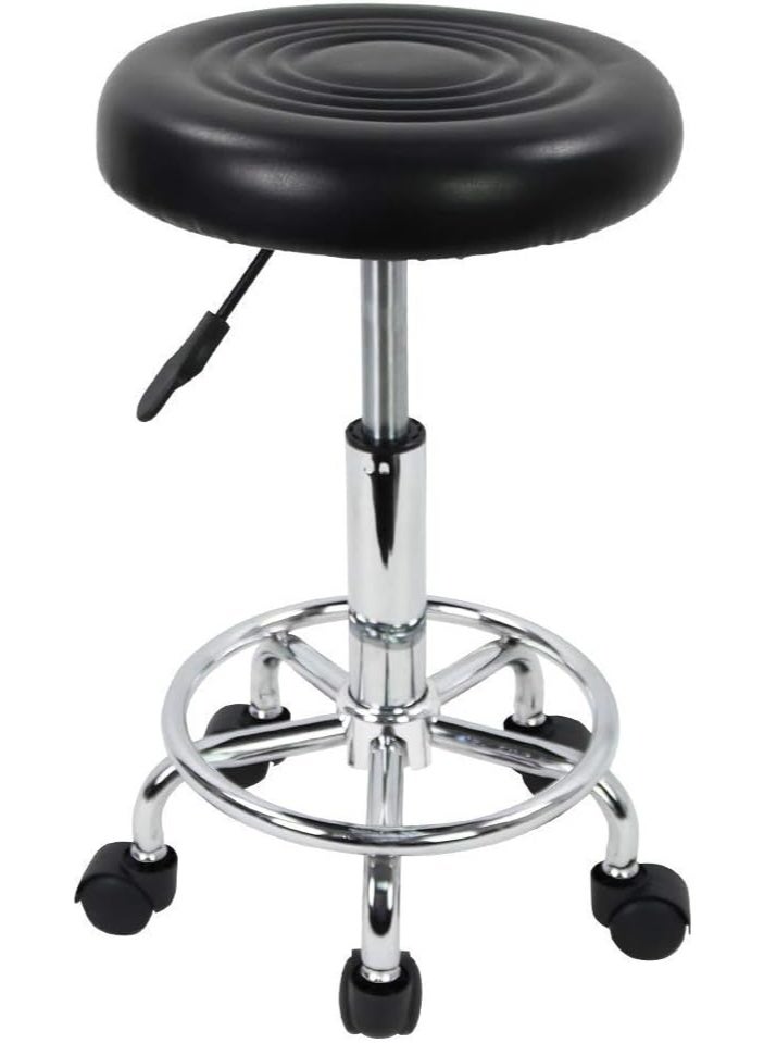 Adjustable Height Rolling Stool – Swivel Chair with Durable Nylon Wheels for Office, Doctor, Cafeteria, and Home - Image 1