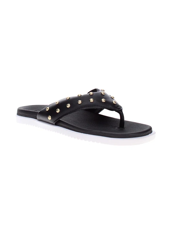 موليكا Moleca Ladies Flat Sandals Black | Made In Brazil