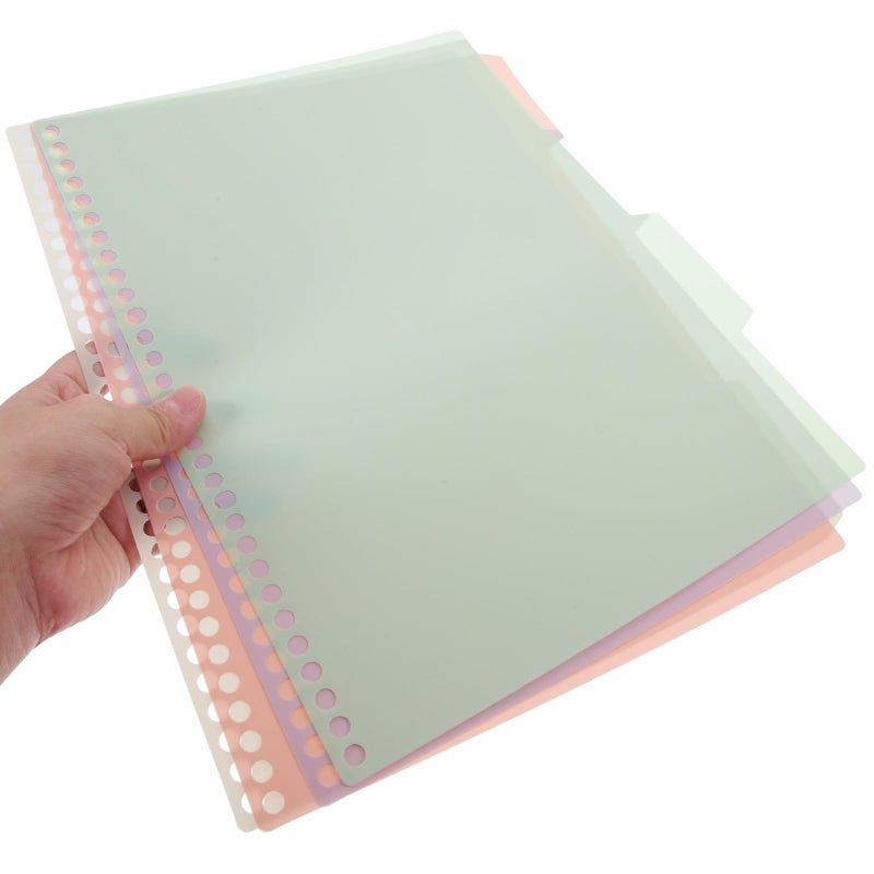 A4 30 Hole Punched Binder Dividers with Tabs Multi Color Set of 6 for Office Notebook Organizer - Image 5