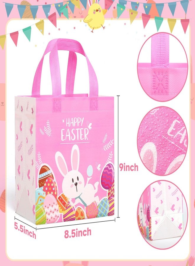 YANGTE Easter Gift Bags Bulk 16 Pack Reusable Party Bags with Handles, Colorful Egg Hunt Baskets for Kids, Bunny Treat Bag, Durable Easter Favor Basket for Candy & Gifts - Image 2