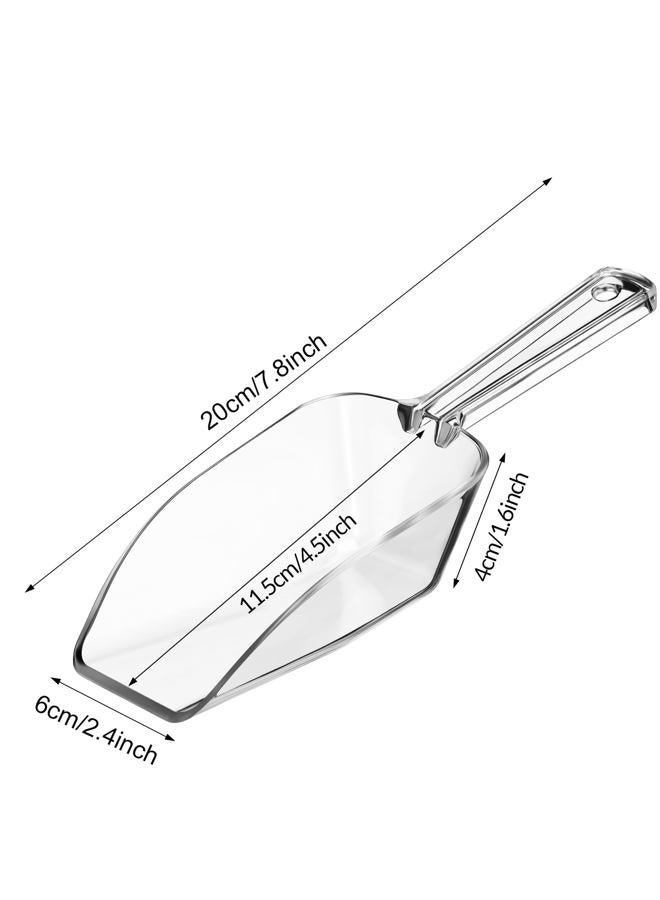 Hestya 4 Pieces Ice Scoop Multi-purpose Kitchen Scoops Bath, Clear Food Popcorn Snack Candy Sugar for Kitchen Bar Party Wedding (7.8 Inch) - Image 2