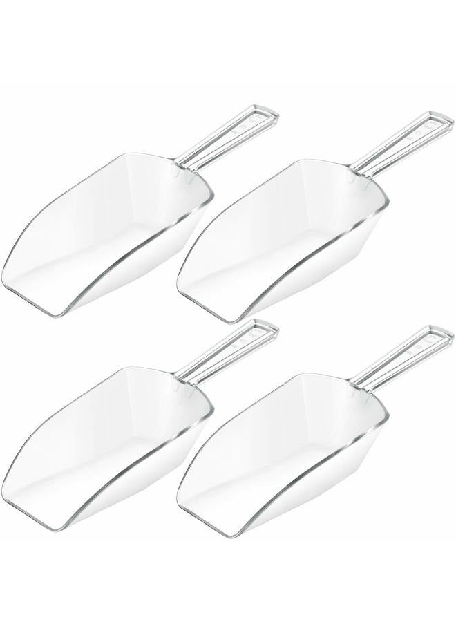 Hestya 4 Pieces Ice Scoop Multi-purpose Kitchen Scoops Bath, Clear Food Popcorn Snack Candy Sugar for Kitchen Bar Party Wedding (7.8 Inch) - Image 1