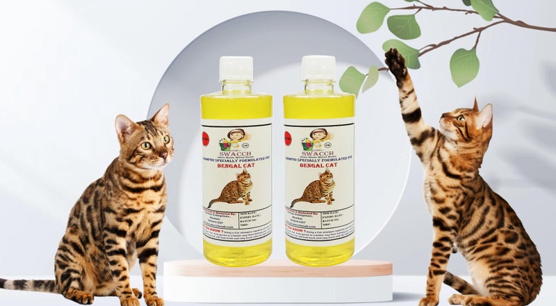 SWACCH Shampoo Specially FORMULATED for Bengal Cat (500ML) (Pack of 2) Lemon - Image 2