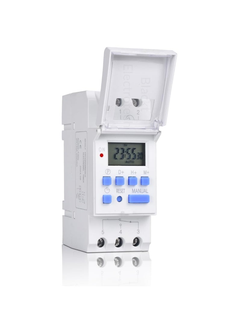 BlackT ElectroTech Blackt Electrotech BT41D 16240V AC Programmable DailyWeekly Digital LCD Display Control CounterTime Timer Relay Switch DIN Rail Type Warranty 12 Months  - Image 1