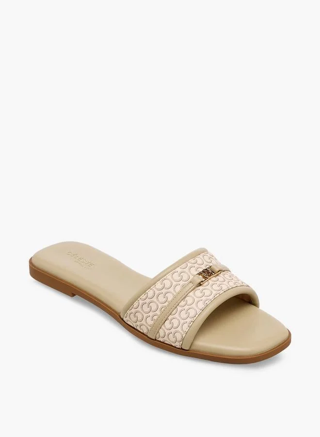 Celeste Women Monogram Accent Flat Sandals