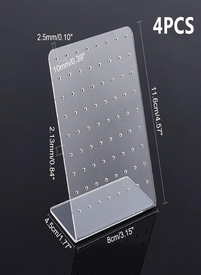 EXPORTIQ 4 Pack 72 Holes Acrylic Earring Holder Organizer Ear Studs Jewelry Storage Display Rack Showcase Earrings Display Stand Earring Storage for Selling Retail Marketing Personal 3x2x4.5inch - Image 3