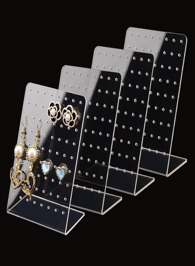 EXPORTIQ 4 Pack 72 Holes Acrylic Earring Holder Organizer Ear Studs Jewelry Storage Display Rack Showcase Earrings Display Stand Earring Storage for Selling Retail Marketing Personal 3x2x4.5inch - Image 1