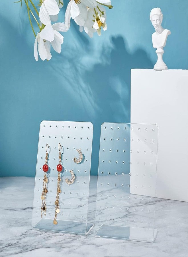 EXPORTIQ 4 Pack 72 Holes Acrylic Earring Holder Organizer Ear Studs Jewelry Storage Display Rack Showcase Earrings Display Stand Earring Storage for Selling Retail Marketing Personal 3x2x4.5inch - Image 2