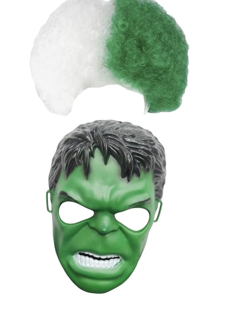 Saudi National Day Set Of Afro Wig And Hulk Mask