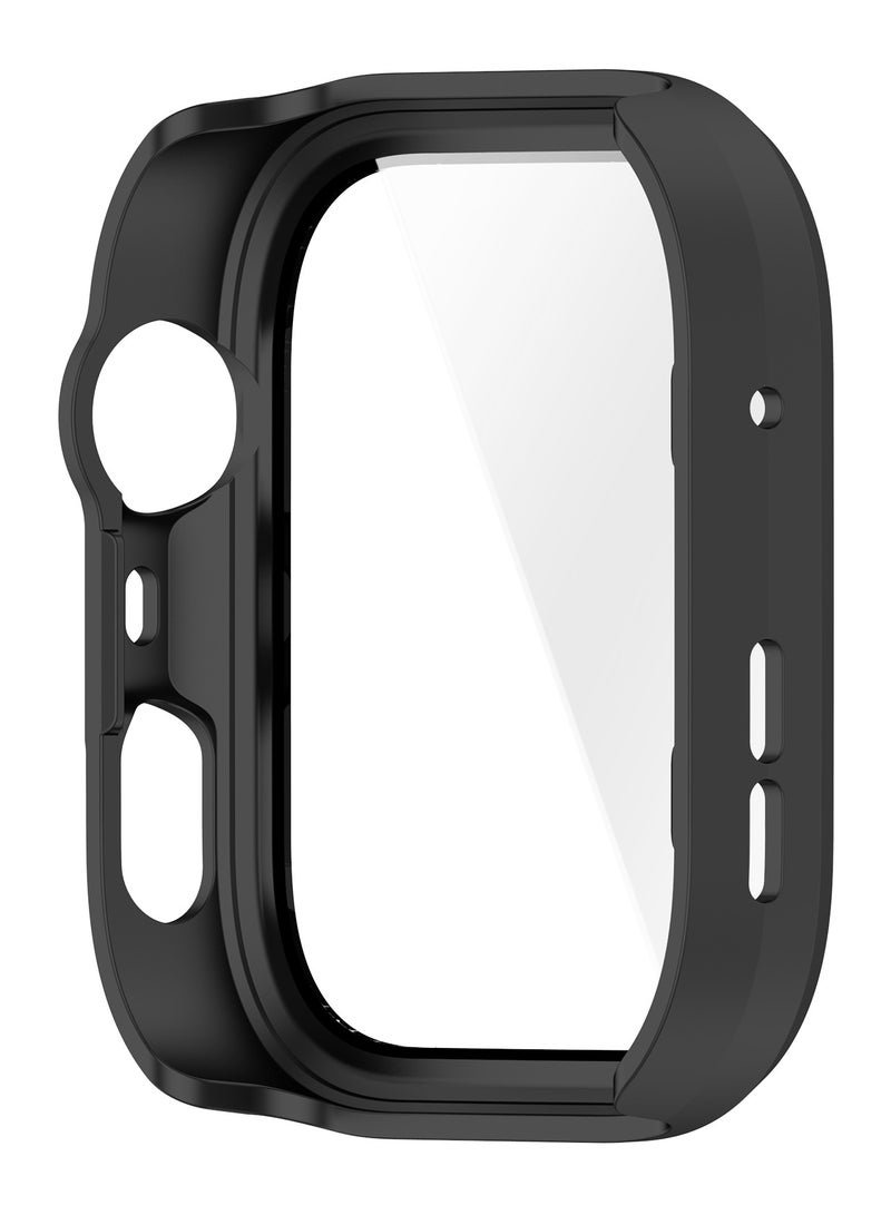 حَبْل تِك غطاء حماية لهاتف Huawei Watch Fit 4 Pro من البلاستيك الصلب مع واقي شاشة زجاجي مقوى أسود للحماية اليومية والاستخدام الخارجي والرياضي - Image 5