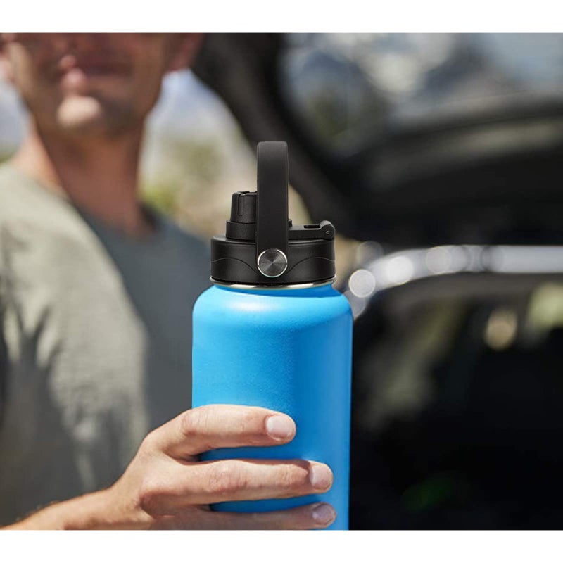 WishDirect Wide Mouth Lid with Flexible Handle Compatible with Hydro Flask 12/16/18/20/32/40/64 Oz, Fits Simple Modern, Takeya, Iron Flask, BUZIO and Most Wide Mouth Water Bottles (Black, 1 Pack) - Image 4