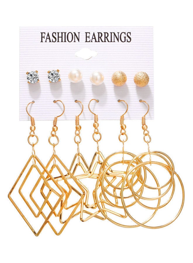 Pair Of 6 Ear Studs And Dangle Earrings Set