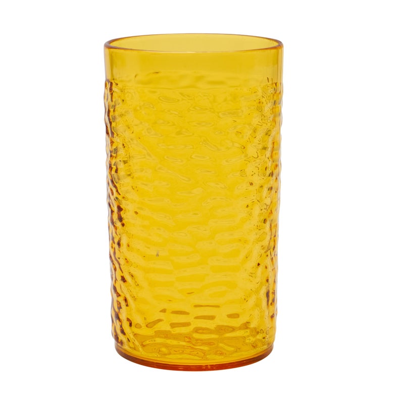 Get G.E.T. 3316-Y-EC Heavy-Duty Shatterproof Plastic Pebbled Tumbler, 16 Ounce, Yellow (Set of 4) - Image 1