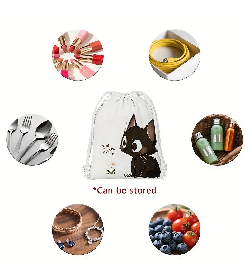 Small Drawstring Storage Bag For Cosmetics Jewelry Travel Accessories Pouch - Image 5