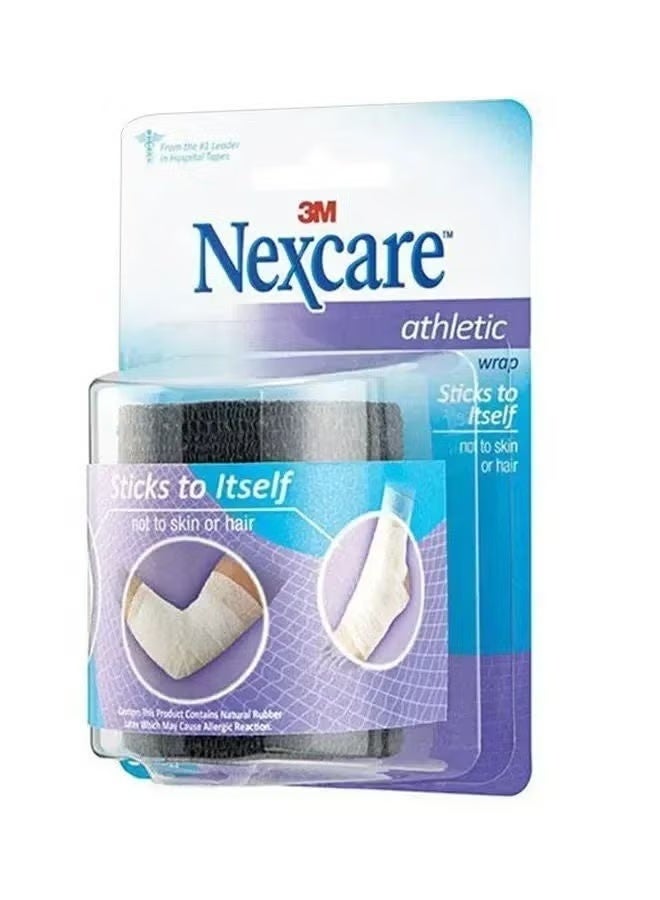 3M Nexcare Athletic Wrap, Black(Packing may vary)