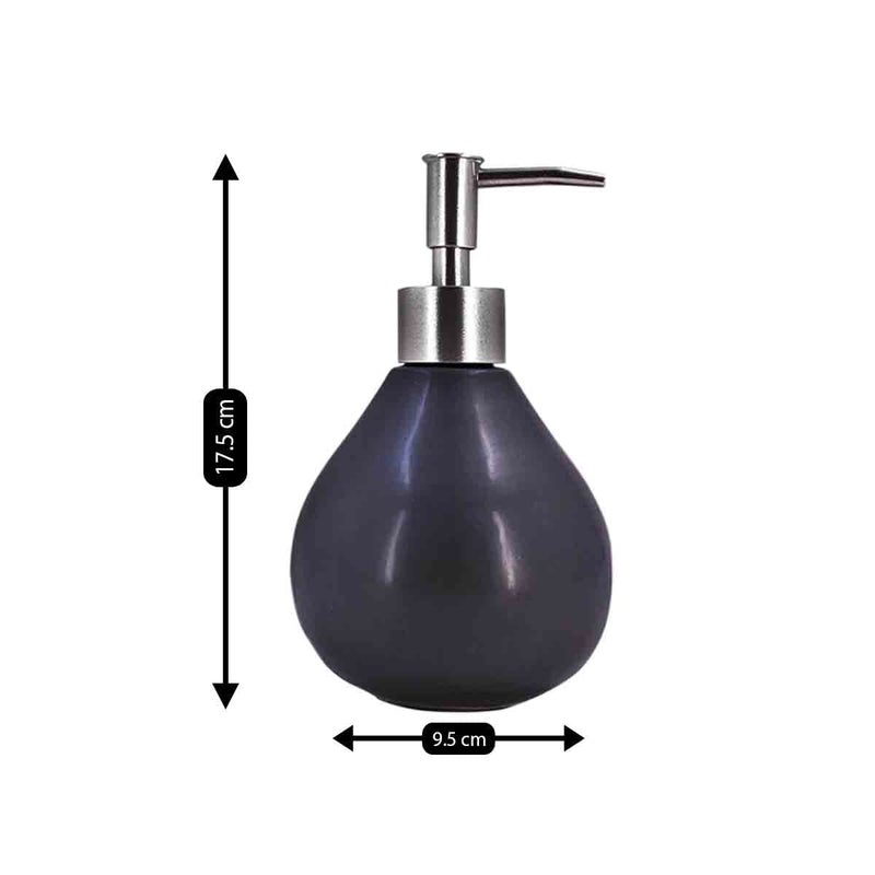 Kookee Ceramic Soap Dispenser with Pump for Kitchen, Bathroom, & Wash Basin, Designer Refillable for Liquid Handwash, Shampoo & Lotion, Leakproof, Set of 1 (8013) - Image 5