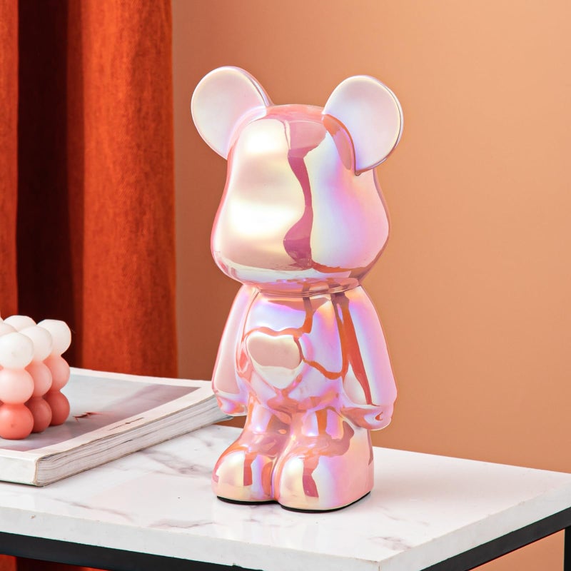 Yundu Ceramic Piggy Bank for Kids and Adults - Coin Bank for Girls and Boys - Pink Love Bear Decoration - Modern D?cor  Hypebeast Room D?cor - Gifts for Birthdays - Image 1