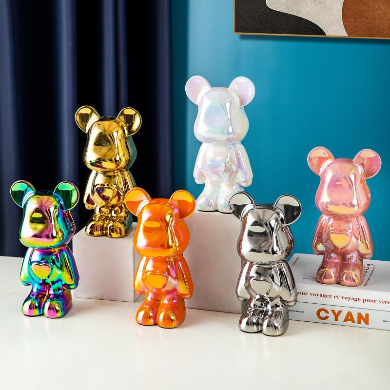 Yundu Ceramic Piggy Bank for Kids and Adults - Coin Bank for Girls and Boys - Pink Love Bear Decoration - Modern D?cor  Hypebeast Room D?cor - Gifts for Birthdays - Image 3