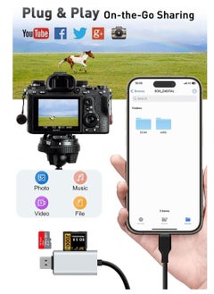 Generic SD Card Reader, Micro SD/TF Memory with USB C and USB 3.0 Dual Slot High-Speed Reading at Same Time, Compatible with Computer PC MacBook Pro/Air, iPhone 15/15 Pro/Pro Max iPad Pro Samsung  - Image 2