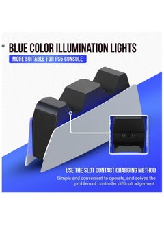 TecV PS5 Controller Charging Station | PS5 Controller Charger for PlayStation 5 DualSense Controller | USB Type C PS5 Charger Stand with LED Indicator  - Image 3