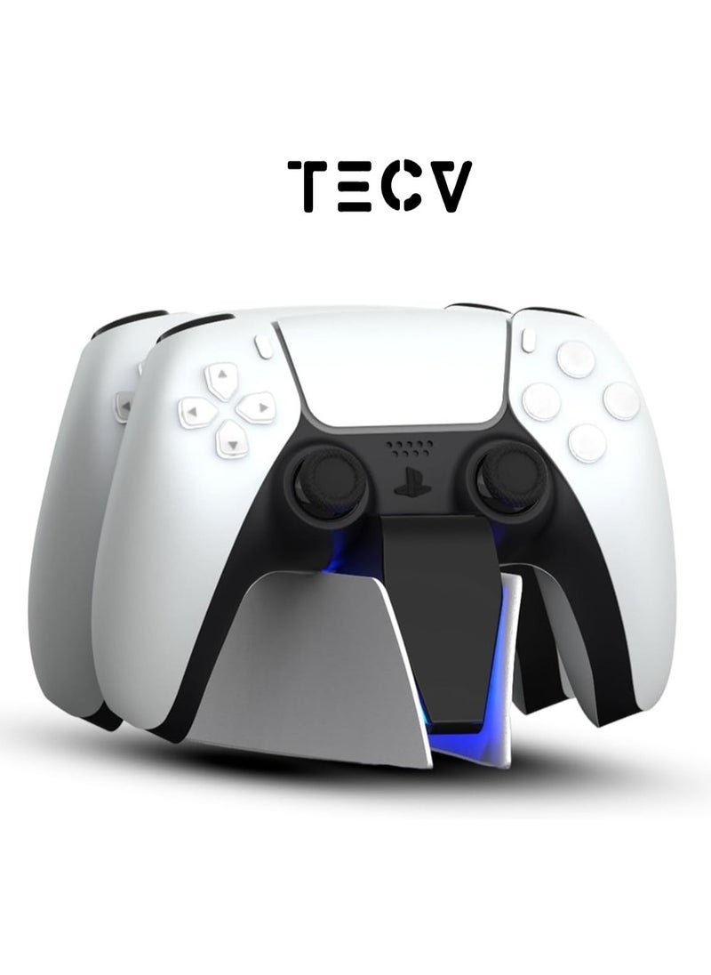TecV - PS5 Controller Charging Station | PS5 Controller Charger for PlayStation 5 DualSense Controller | USB Type C PS5 Charger Stand with LED Indicator - Image 1