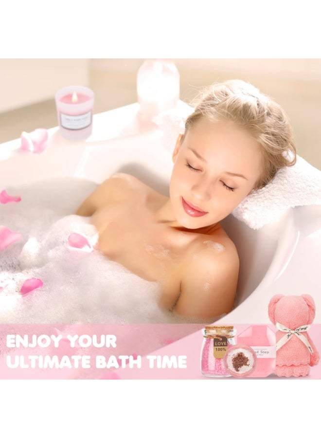 PENG GENERAL Birthday and Get Well Gifts for Women - Relaxing Spa Care Package With Luxury Flannel Blanket, Light-Up Rose Flower - Image 4