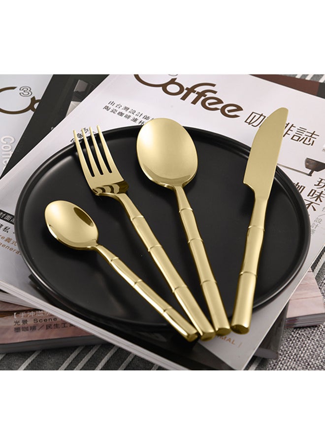 Lion 4-Piece Stainless Steel Cutlery Set Gold, Service for 1 