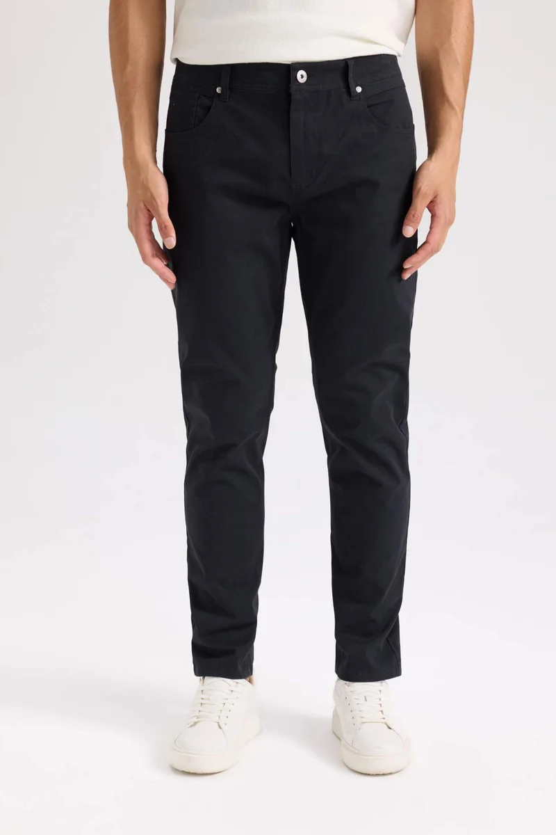 Defacto  Slim Fit Super Skinny Leg Black Chino Pants for Men | Best Price UAE