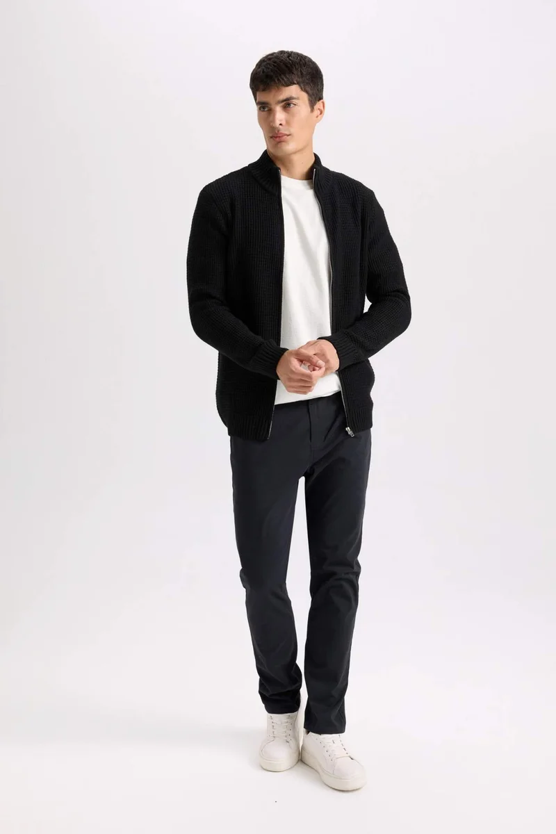 Defacto  Slim Fit Super Skinny Leg Black Chino Pants for Men | Best Price UAE