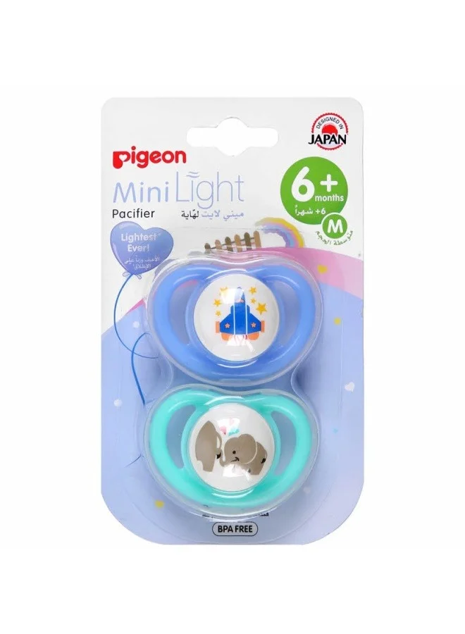 pigeon 2 Pack Mini Light Pacifier Medium 6M+ - Assorted