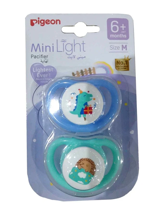 pigeon 2 Pack Mini Light Pacifier Medium 6M+ - Assorted