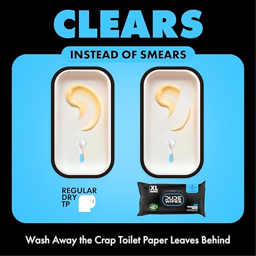Dude Wipes - Flushable Wipes Unscented - (6 Pack) 288 Count - Extra Large - Flushable - Vitamin-E & Aloe - Septic and Sewer Safe - Image 2