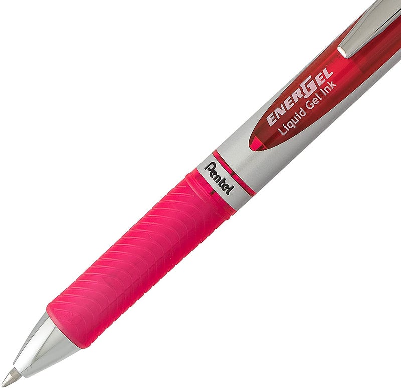 Pentel Energel 0.7 mm Liquid Gel Ink Pens - Pink Ink - Pack of 5 Deluxe RTX Pens with 3 Pink Refills - Image 5