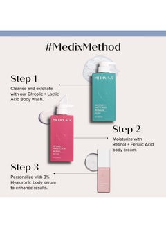 Medix 5.5 MEDIX Retinol Body Lotion + 3% Hyaluronic Acid Booster Serum Moisturizer 2PC Skin Care Set | Crepey Skin Care Treatment | Retinol Body Cream | Retinol Cream Targets Sagging Crepe Skin & Wrinkles, 2PC  - Image 2