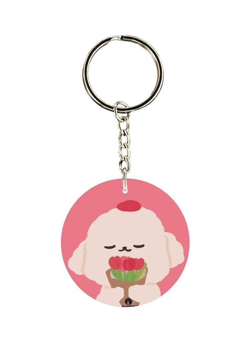 Cartoon Printed Double Sided Keychain