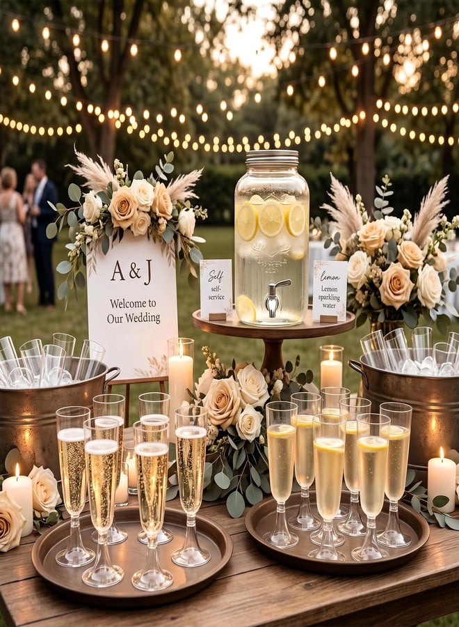 Ciaell 40 Pack Plastic Champagne Flutes, 5 oz Disposable Cups for Wedding - Image 2