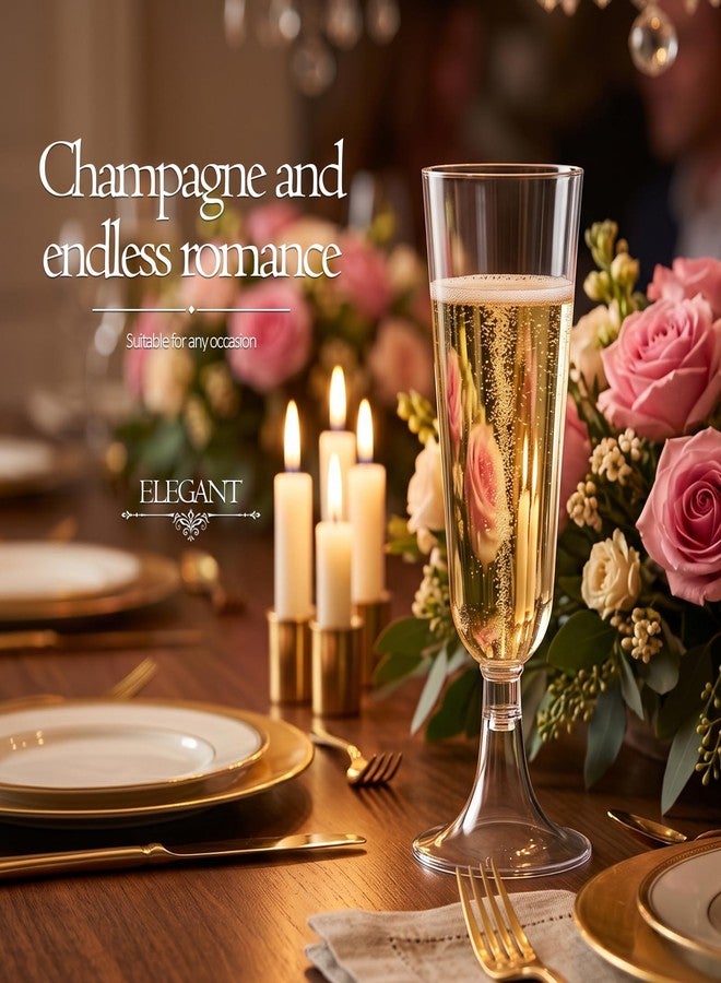 Ciaell 40 Pack Plastic Champagne Flutes, 5 oz Disposable Cups for Wedding - Image 1