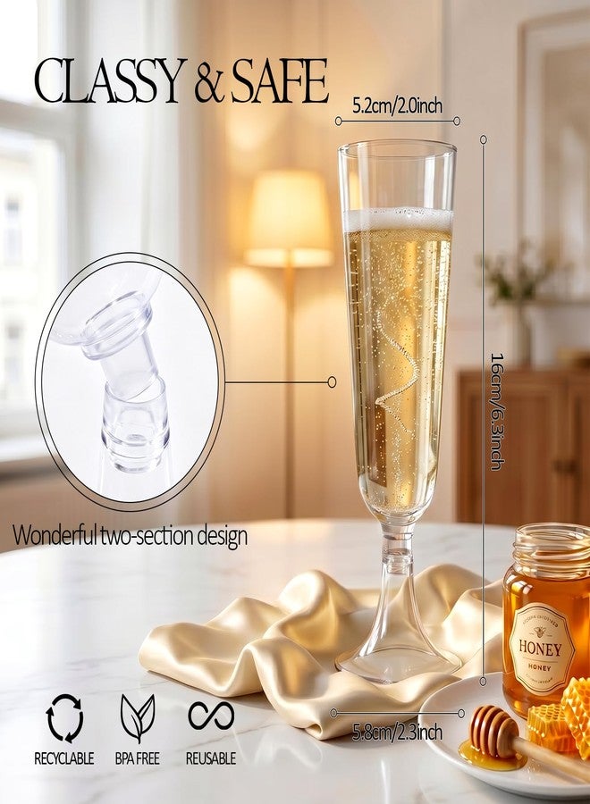 Ciaell 40 Pack Plastic Champagne Flutes, 5 oz Disposable Cups for Wedding - Image 5