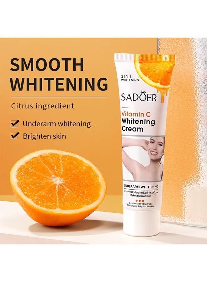 SADOER Vitamin C Underarm Whitening And Moisturizing Cream, Elbow Curve Joints Melanin Brighten Skin Tone Improve Dullness Glow Whitening Cream 50G - Image 3