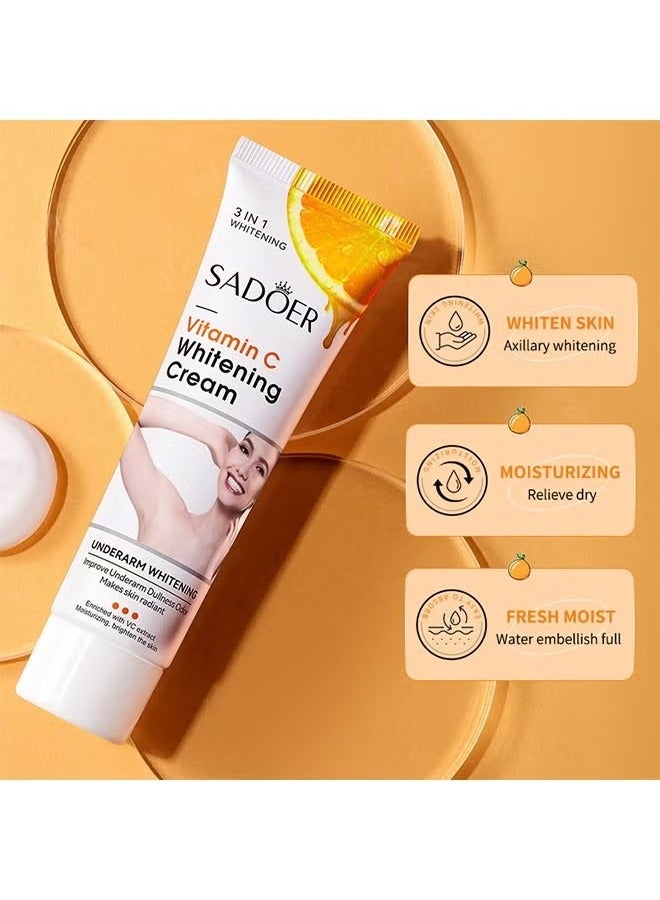 SADOER Vitamin C Underarm Whitening And Moisturizing Cream, Elbow Curve Joints Melanin Brighten Skin Tone Improve Dullness Glow Whitening Cream 50G - Image 4