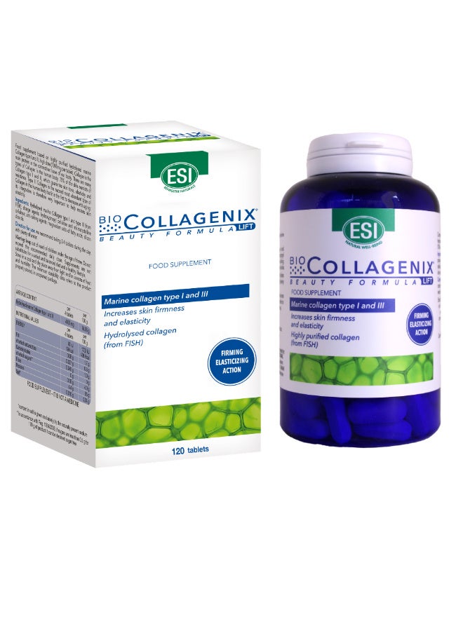 ESI Anti-Aging Marine Collagen Supplement, 1000mg (120 Tablets) - Boosts Skin Elasticity, Reduces Aging Signs, Enhances Hydration and Firmness & Supports Hair & Nails with UV Protection - Image 1