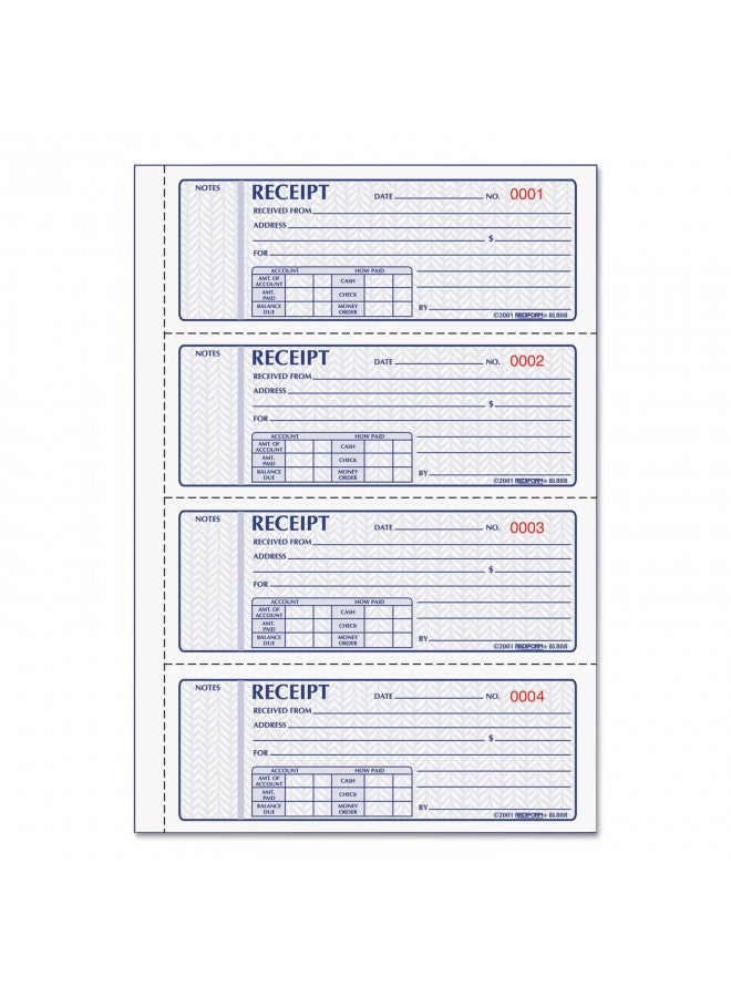 Rediform Receipt Books (RED8L808) Blue 11 x 7.625 inches - Image 1