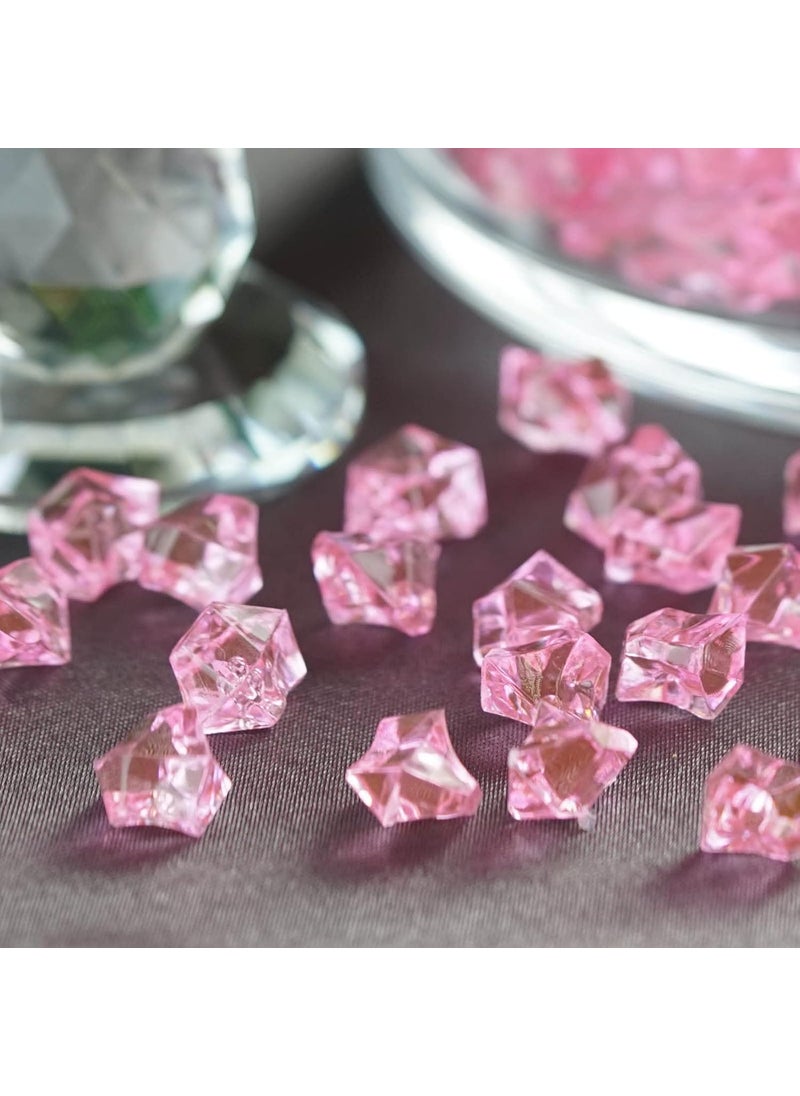 Daily Crafts Daily Crafts 200g Light Pink Crystal Acrylic Diamond Vase Fillers Rhinestones Treasure Gems for Table Scatter Wedding Event Home Decoration DIY Arts Crafts  - Image 4