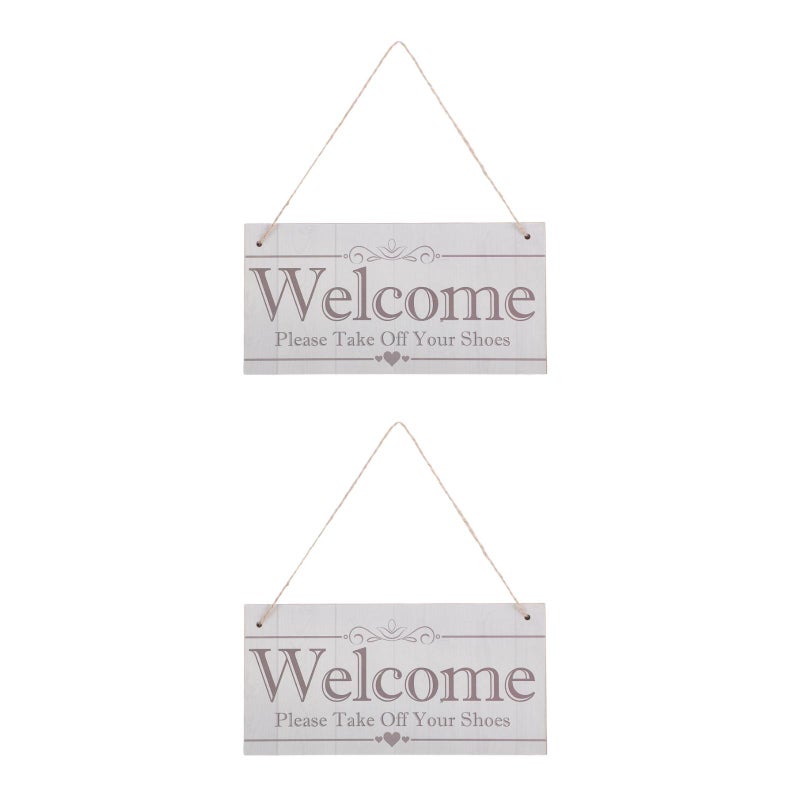 2pcs Welcome Sign Plaque Decorative Hanging Sign Board for Home Bedroom Door - Image 1