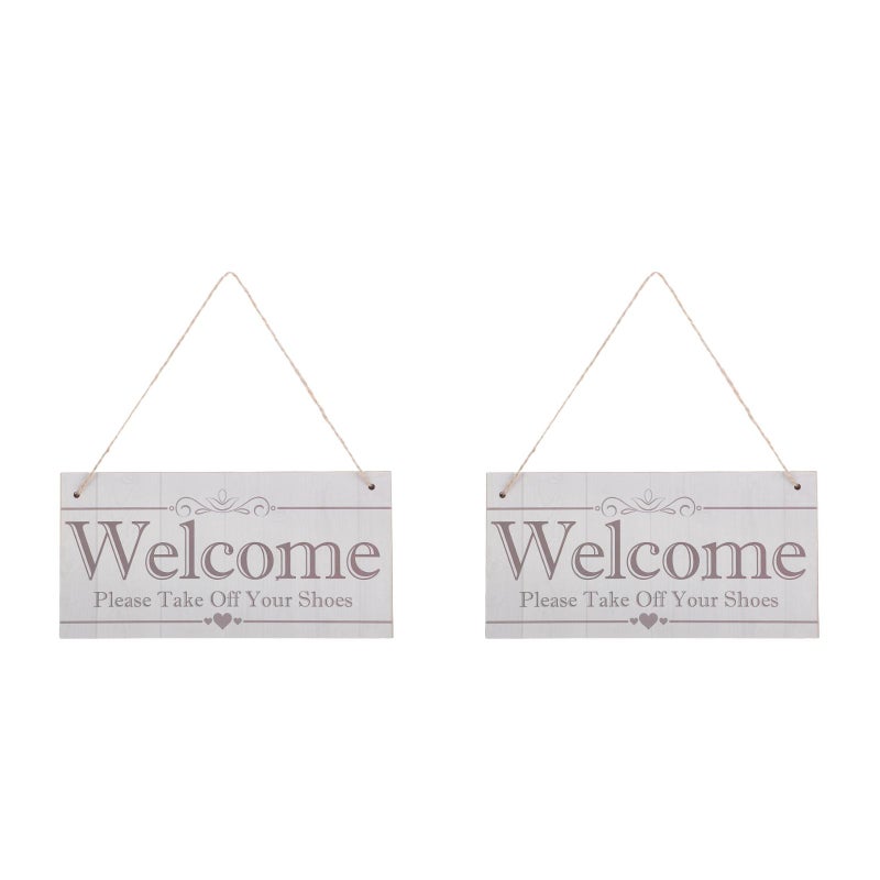 2pcs Welcome Sign Plaque Decorative Hanging Sign Board for Home Bedroom Door - Image 2