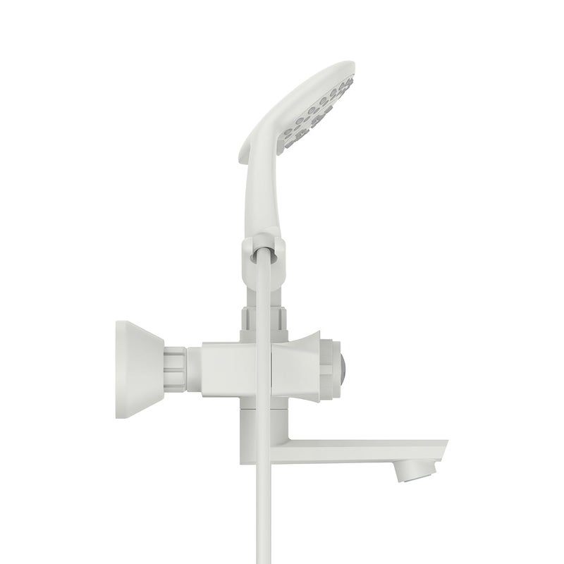 R. N. RN PTMT Superior Plastic Wall Mixer Telephonic with Crutch White Wall Mixer 3in1 Wall Mount Installation_RNG2P01A12 Hand Shower Hose Pipe are not Included - Image 5